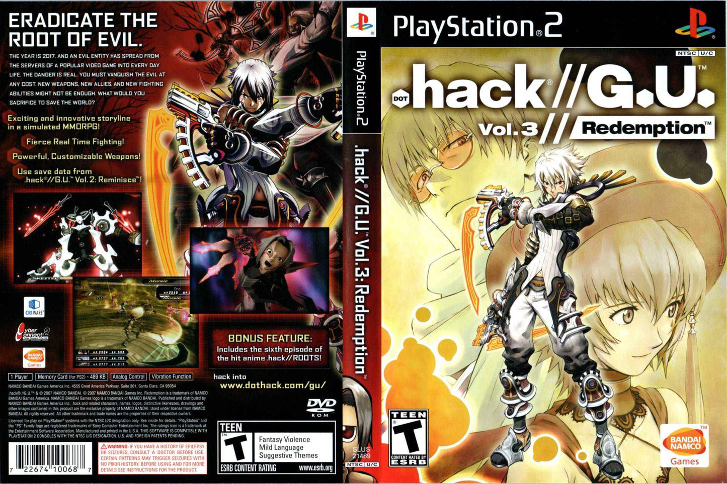 .hack G.U. Vol.3 - Redemption Cover Art - WOI Solutions