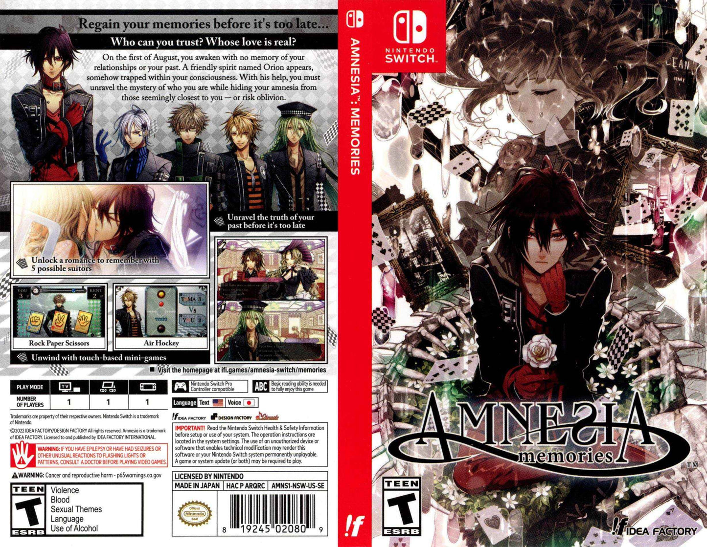 Amnesia Memories Cover Art - WOI Solutions