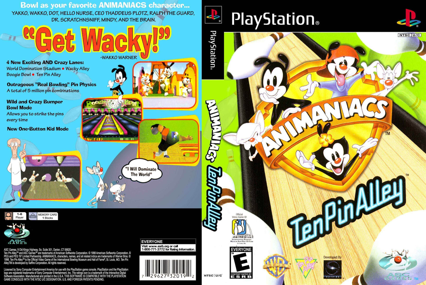 Animaniacs Ten Pin Alley Cover Art - WOI Solutions