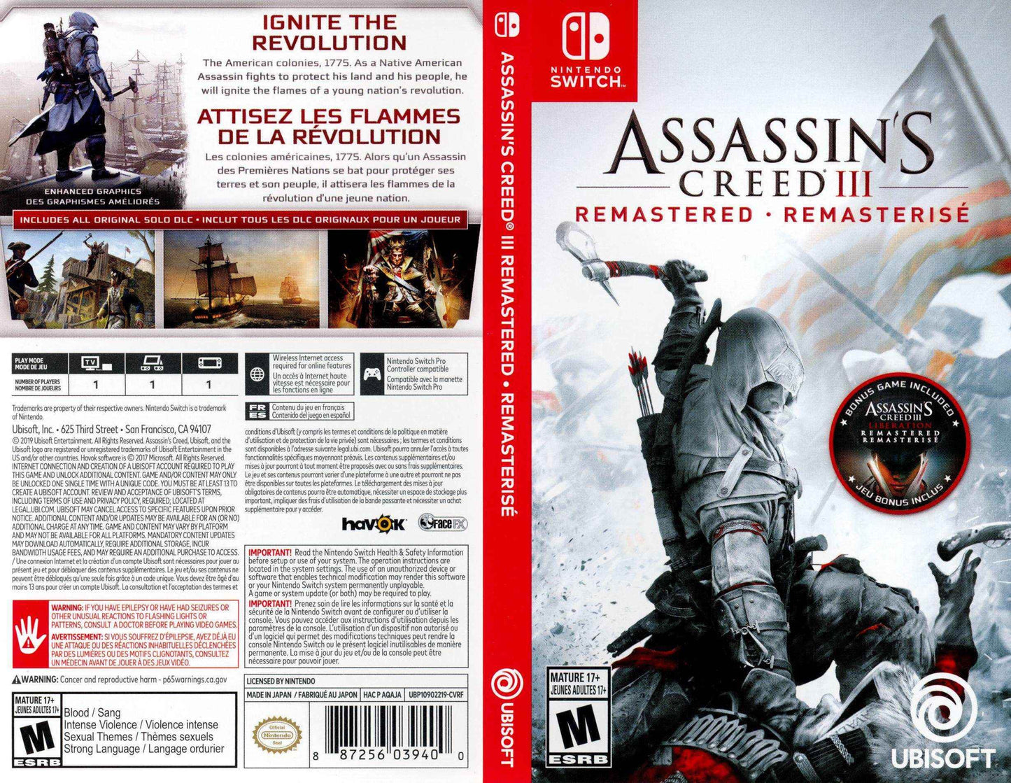 Assassin's Creed III Remastered Cover Art - WOI Solutions