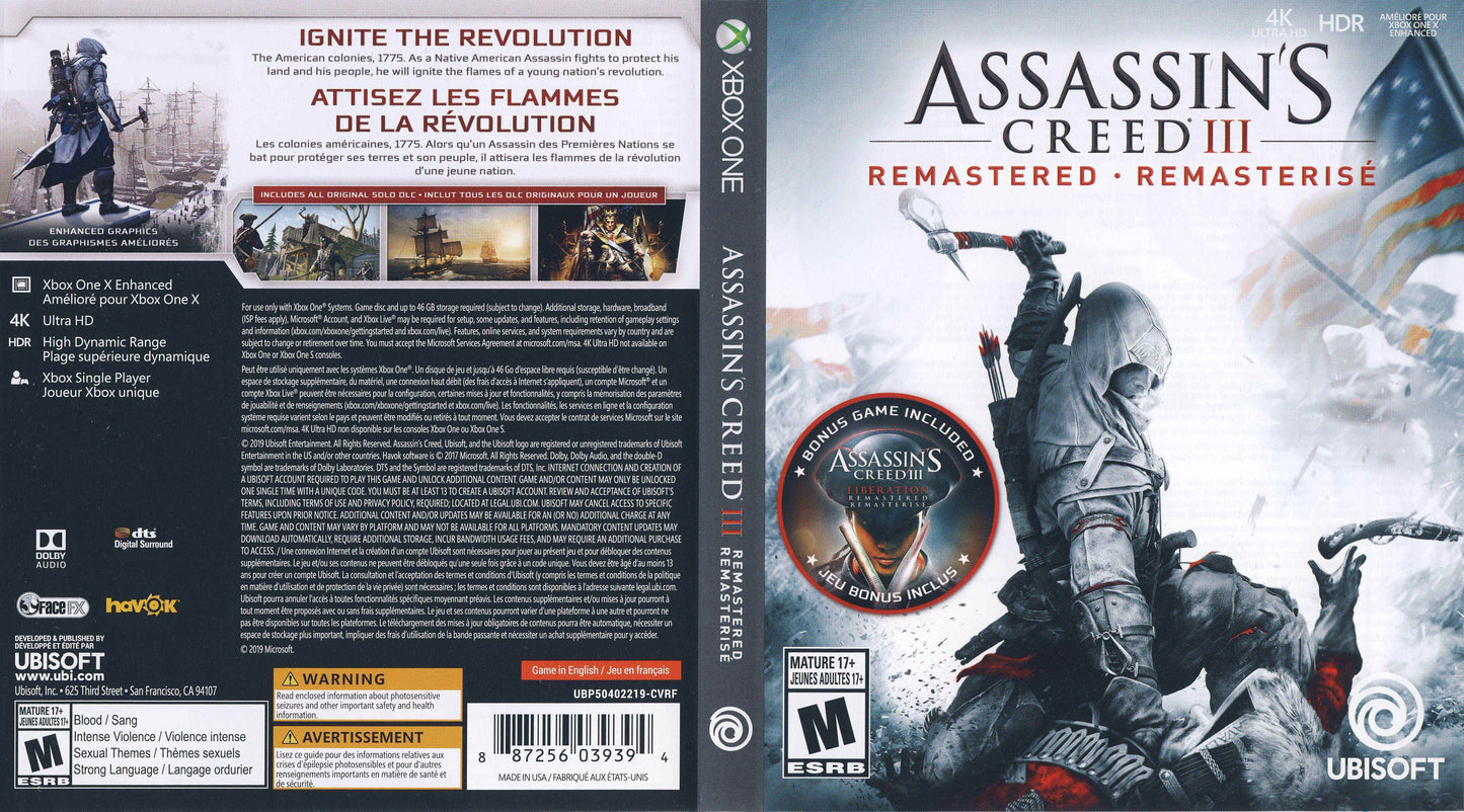 Assassins Creed 3 Remastered Cover Art - WOI Solutions