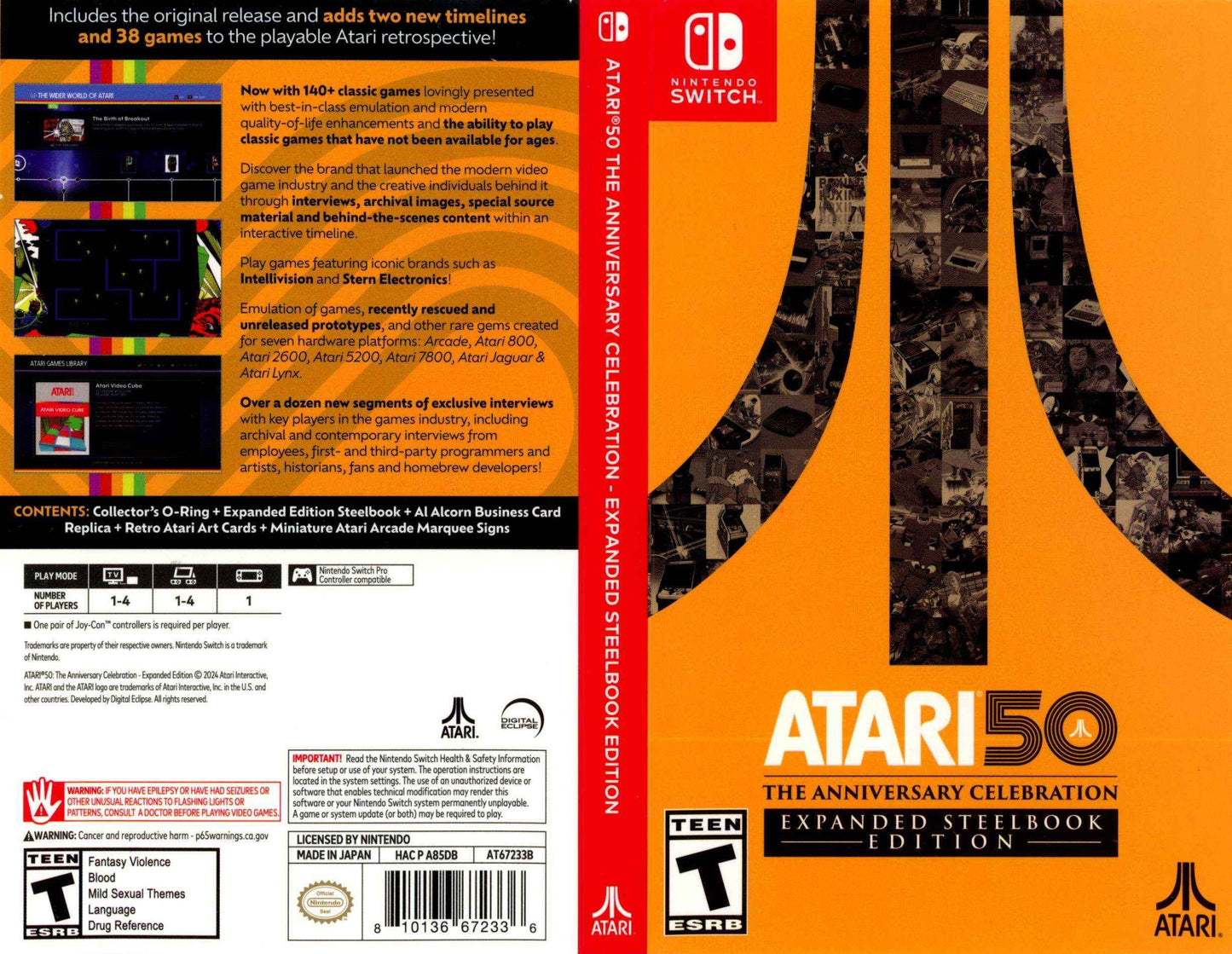 Atari 50 The Anniversary Celebration Expanded Steelbook Edition Cover Art - WOI Solutions