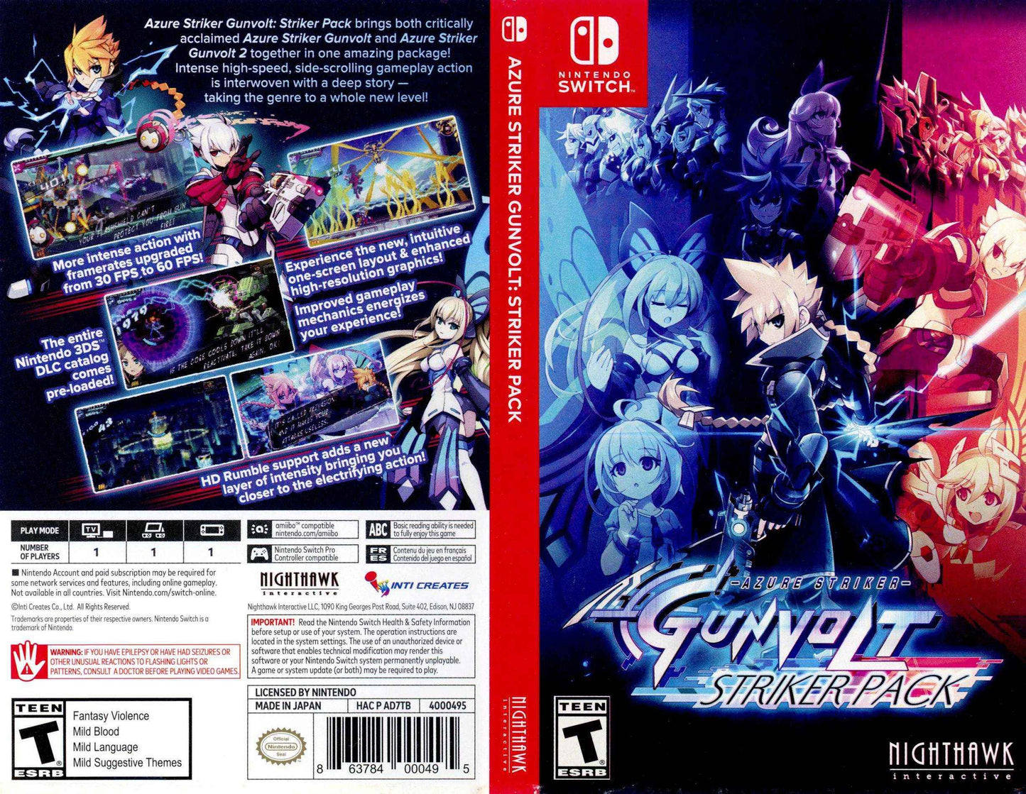Azure Striker Gunvolt Striker Pack Cover Art - WOI Solutions