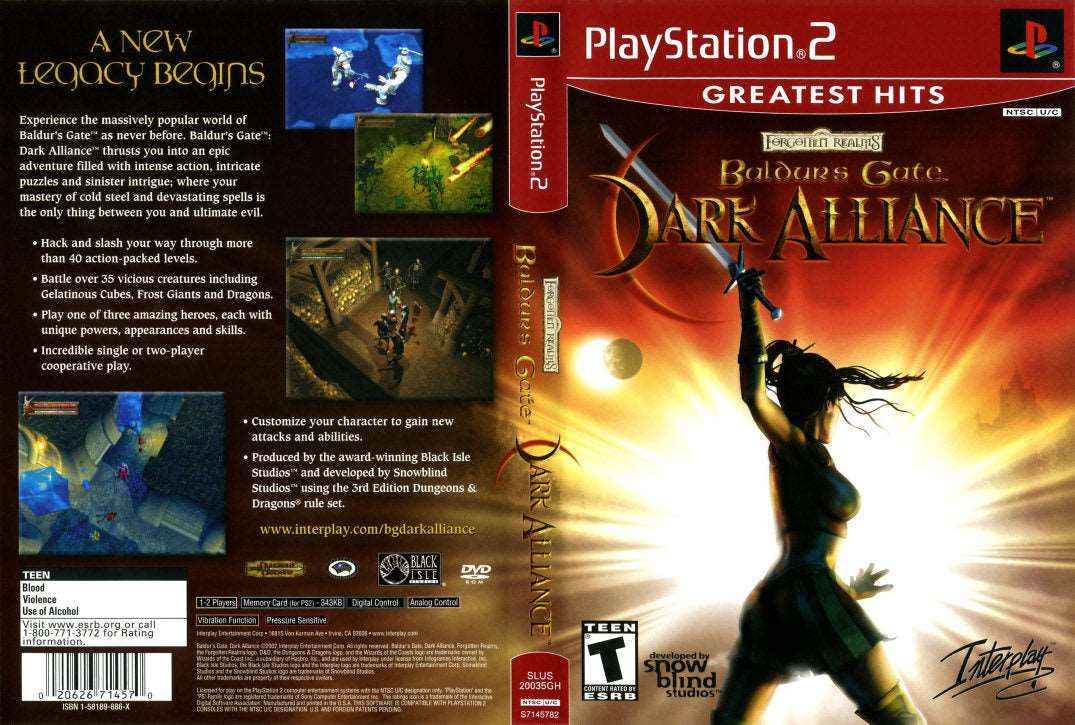 Baldur's Gate Dark Alliance Cover Art - WOI Solutions