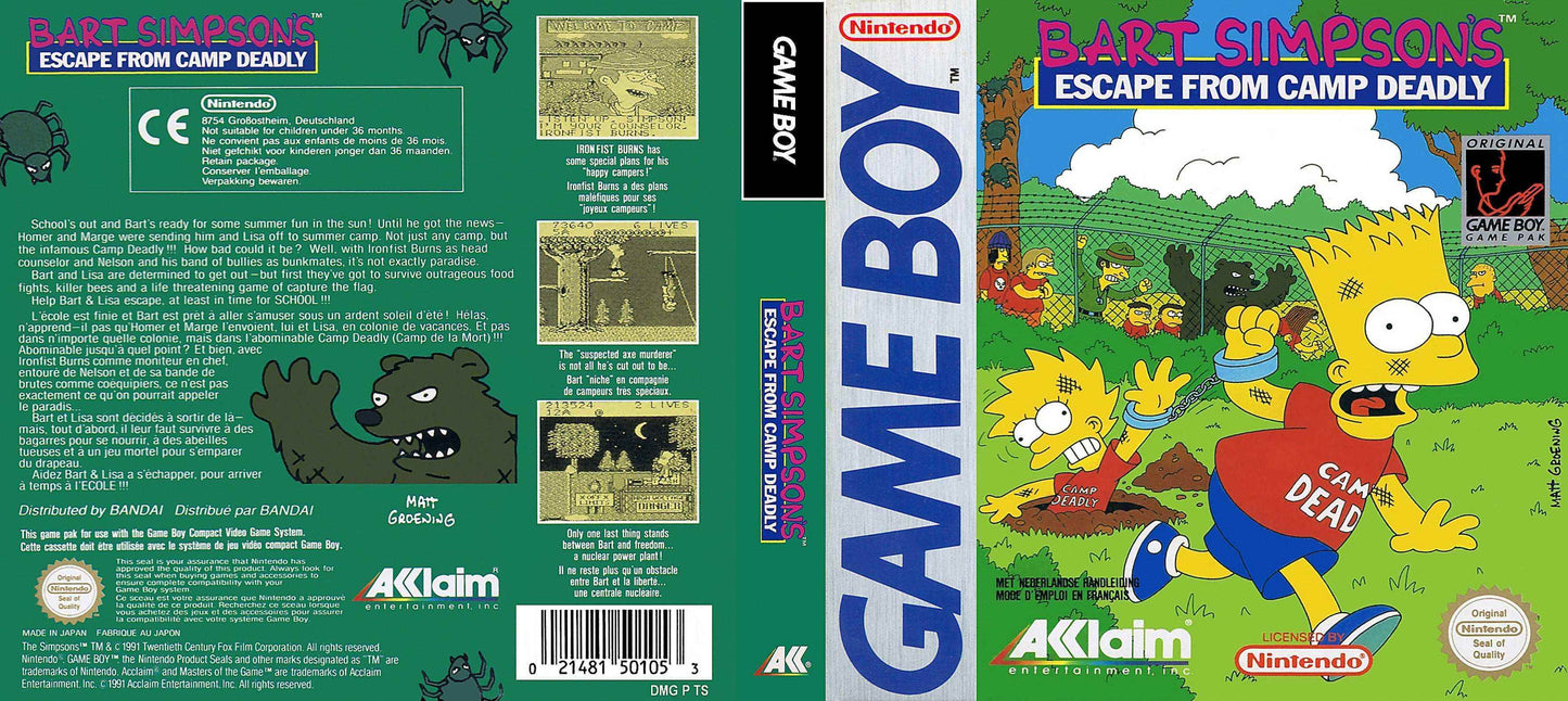 Bart Simpson's Escape from Camp Deadly Cover Art - WOI Solutions