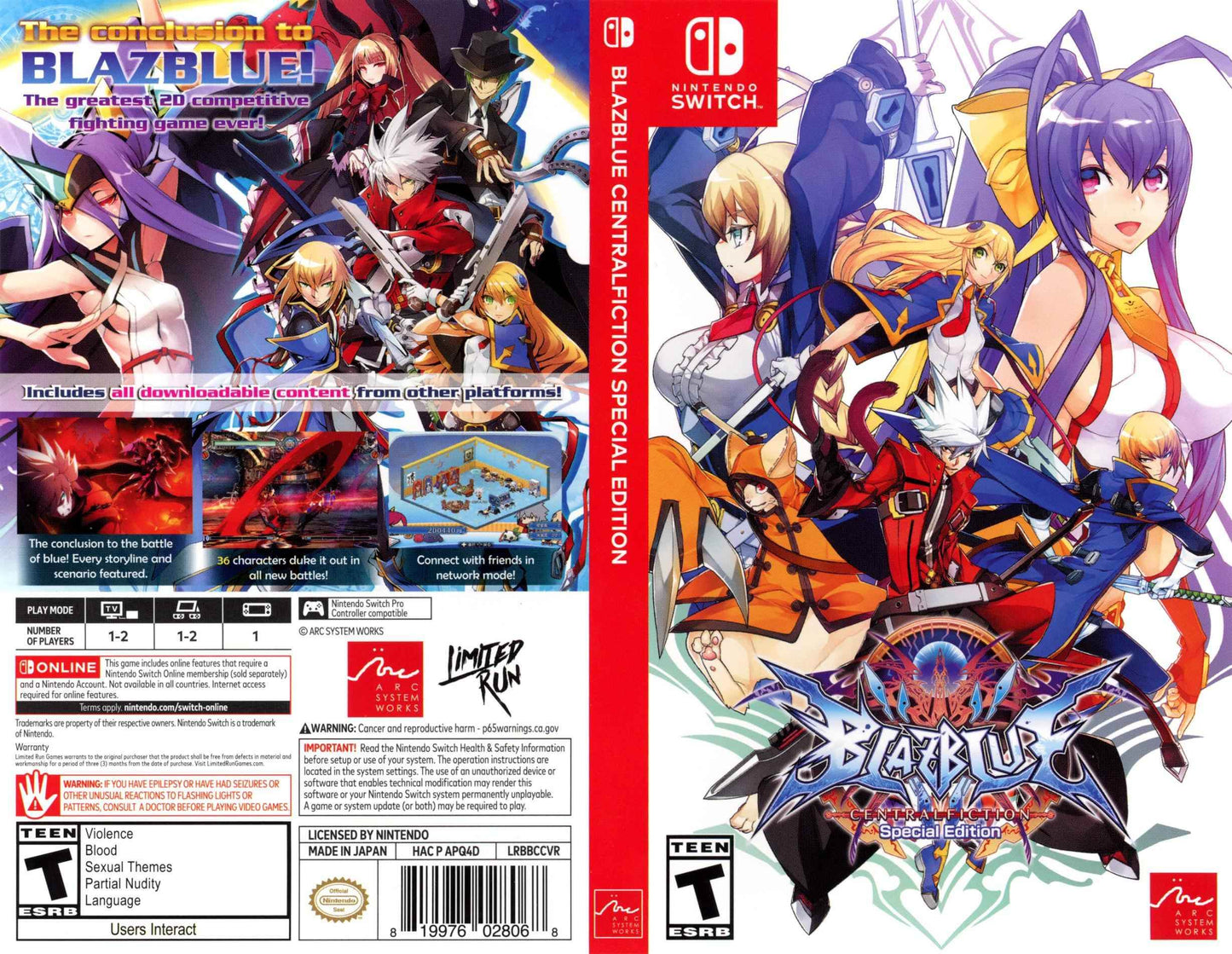 Blazblue Centralfiction Special Edition Cover Art - WOI Solutions