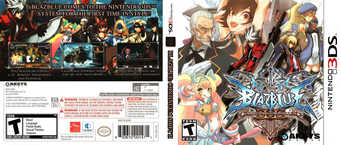 Blazblue Continuum Shift II Cover Art - WOI Solutions