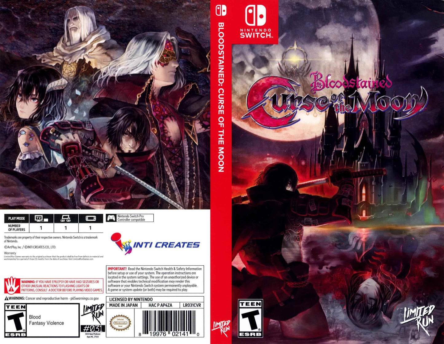 Bloodstained Curse of the Moon Cover Art - WOI Solutions