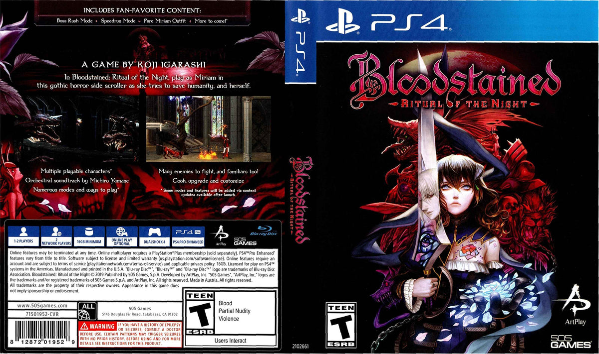 Bloodstained Ritual of the Night Cover Art - WOI Solutions