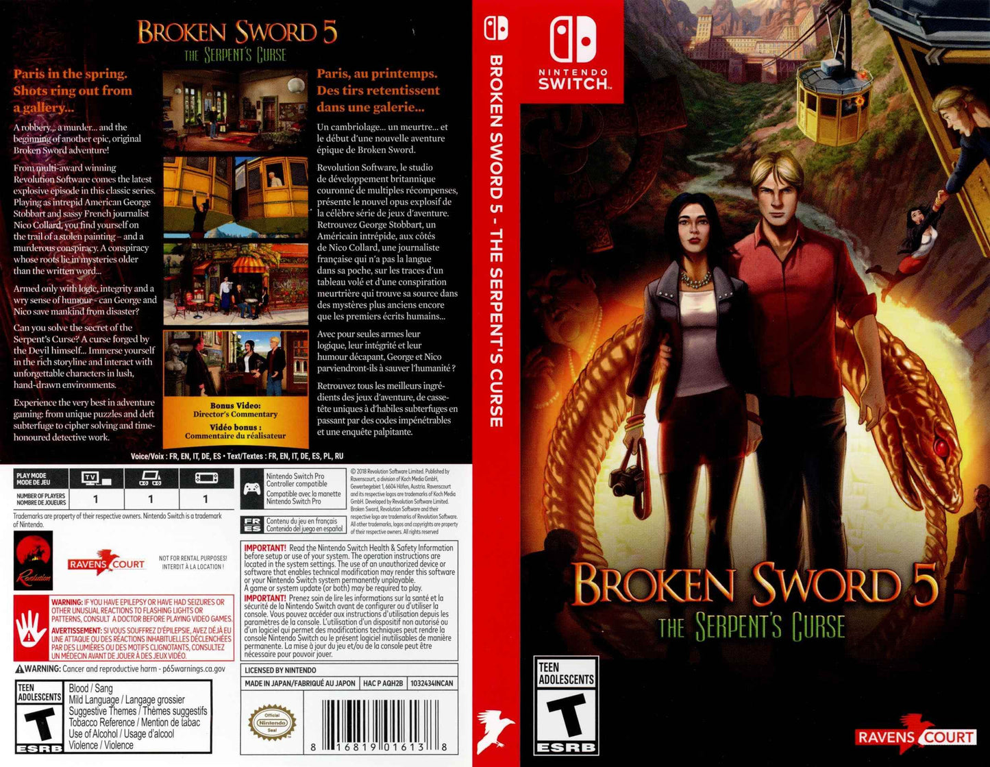 Broken Sword 5 - the Serpent's Curse Cover Art - WOI Solutions
