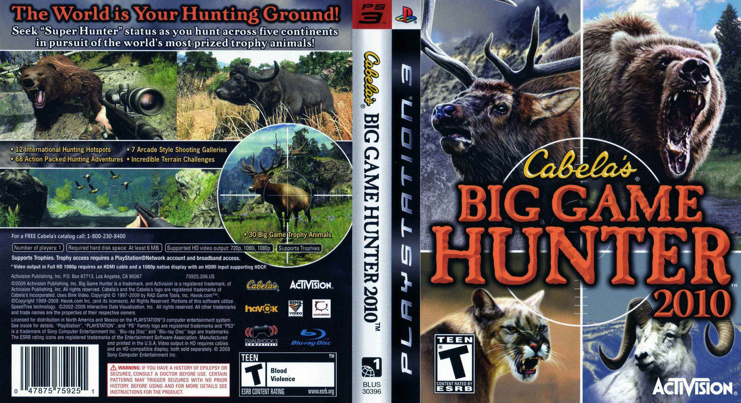 Cabela's Big Game Hunter 2010 Cover Art - WOI Solutions