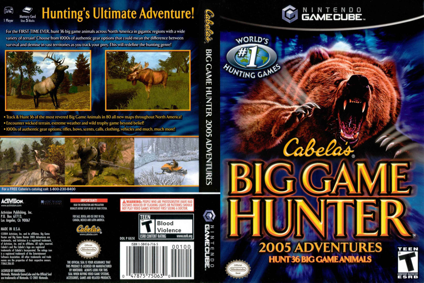 Cabela's Big Gamer Hunter 2005 Adventures Cover Art - WOI Solutions