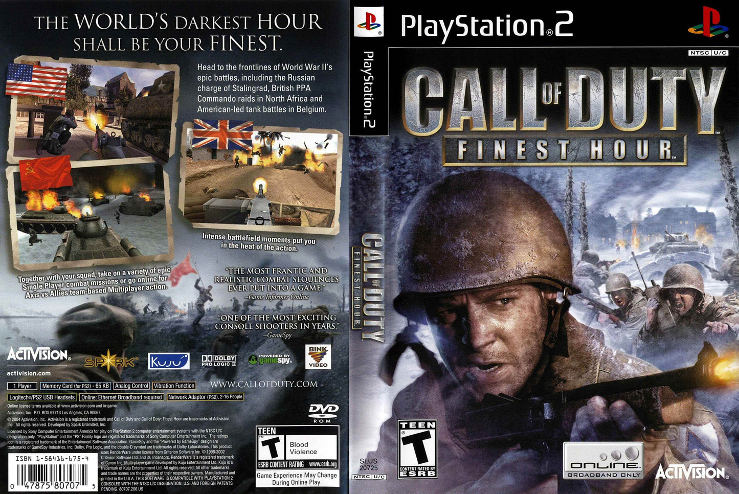 Call Of Duty Finest Hour Cover Art - WOI Solutions