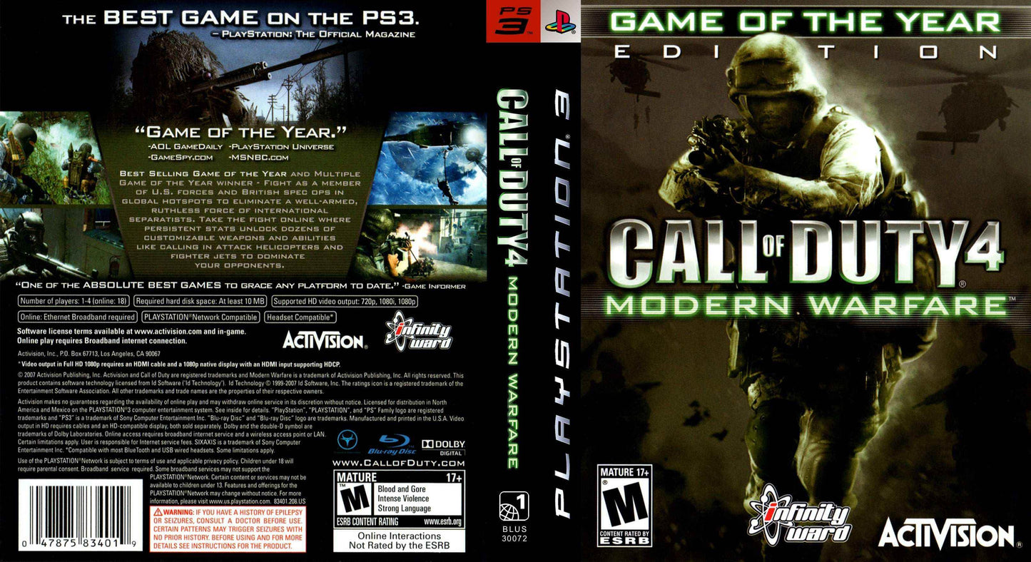 Call of Duty 4 Modern Warfare Cover Art - WOI Solutions
