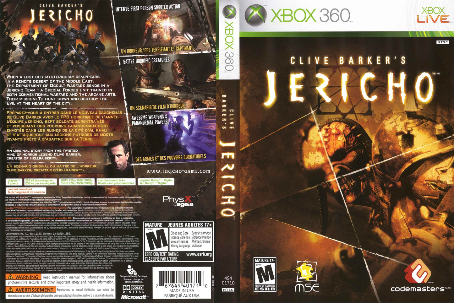 Clive Barker's Jericho Cover Art - WOI Solutions