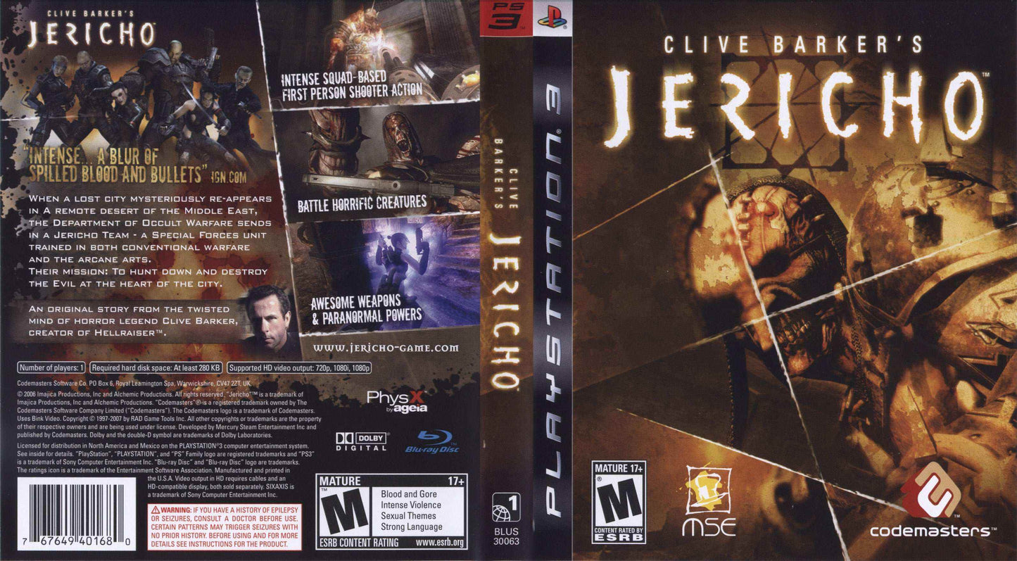 Clive Barker's Jericho Cover Art - WOI Solutions