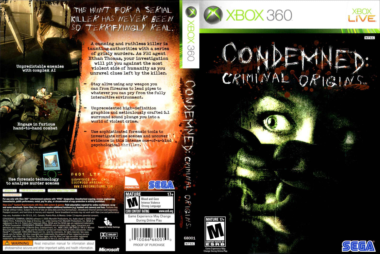 Condemned Criminal Origins Cover Art - WOI Solutions