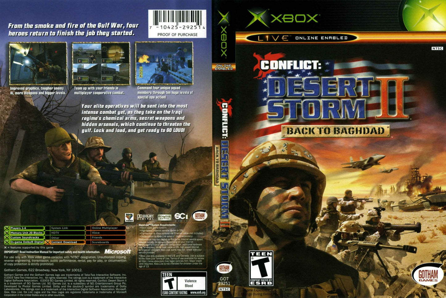 Conflict Desert Storm II - Back To Baghdad Cover Art - WOI Solutions