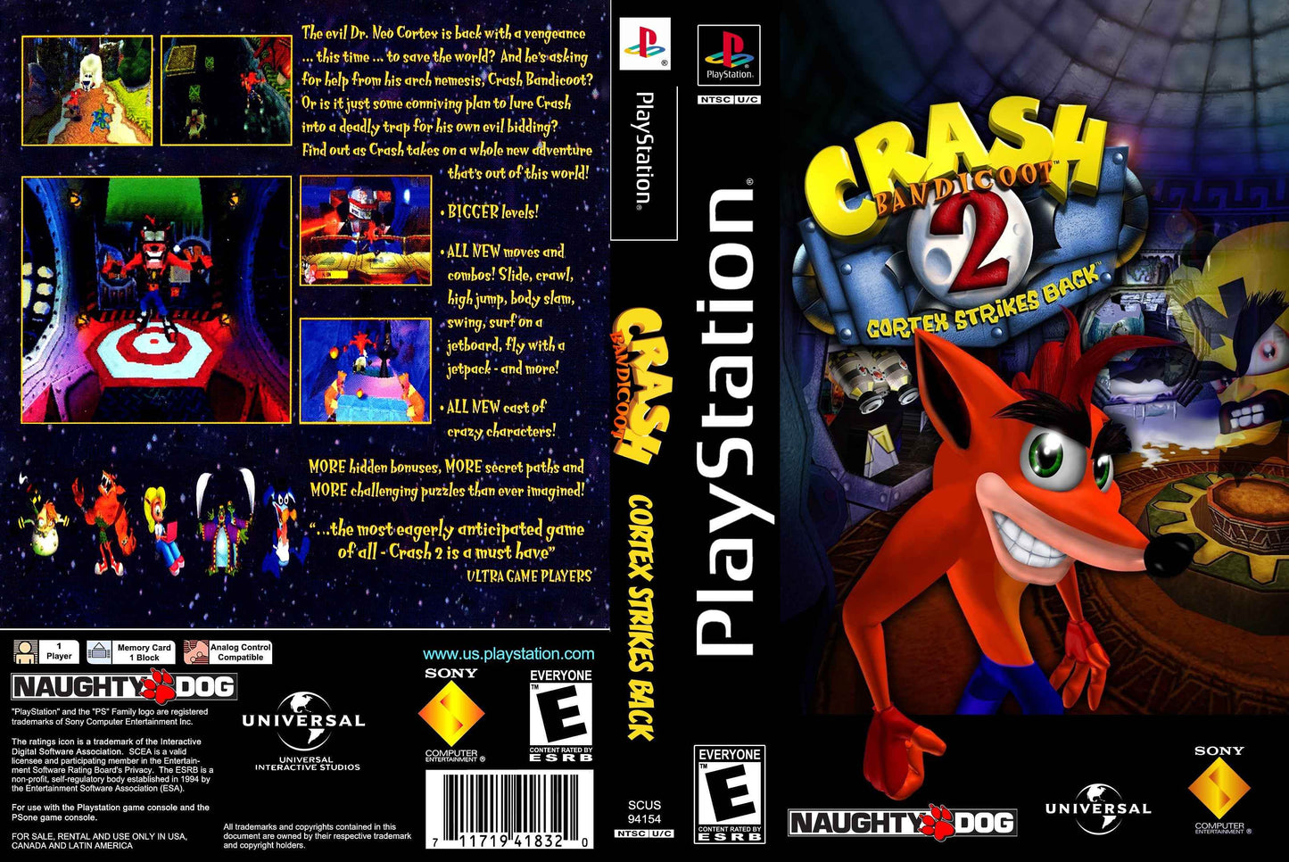 Crash Bandicoot 2 Cortex Strikes Back Cover Art - WOI Solutions