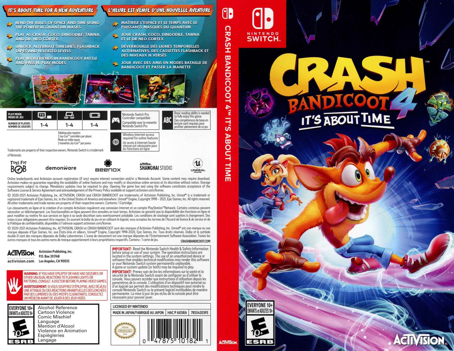 Crash Bandicoot 4 It’s About Time Cover Art - WOI Solutions