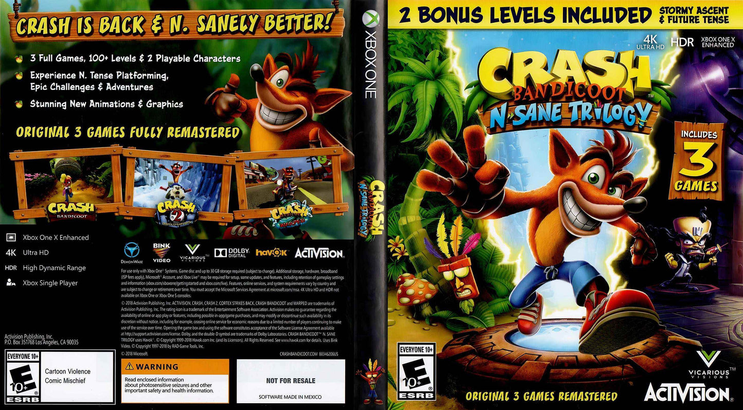 Crash Bandicoot N. Sane Trilogy Cover Art - WOI Solutions