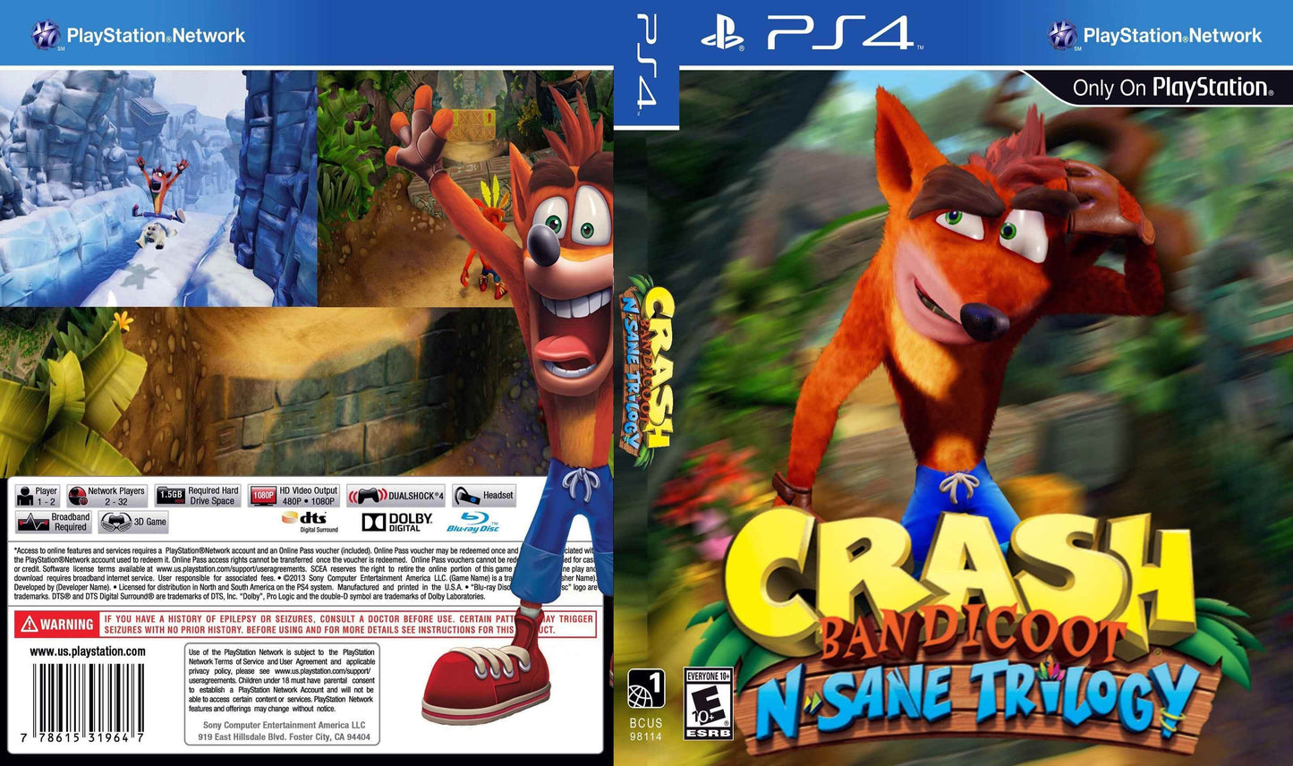 Crash Bandicoot N Sane Trilogy Cover Art - WOI Solutions