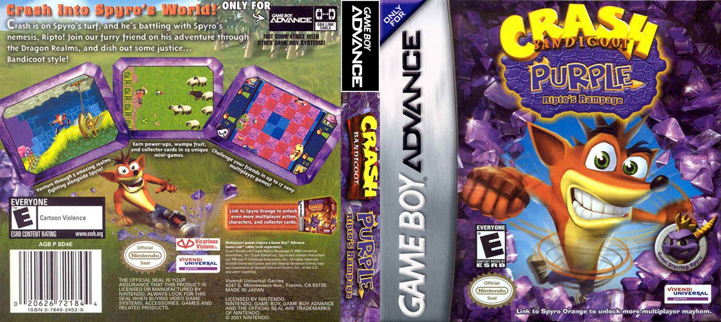 Crash Bandicoot Purple Ripto's Rampage Cover Art - WOI Solutions