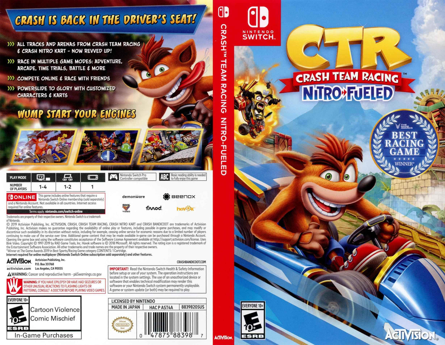 Crash Team Racing Nitro-Fueled Cover Art - WOI Solutions