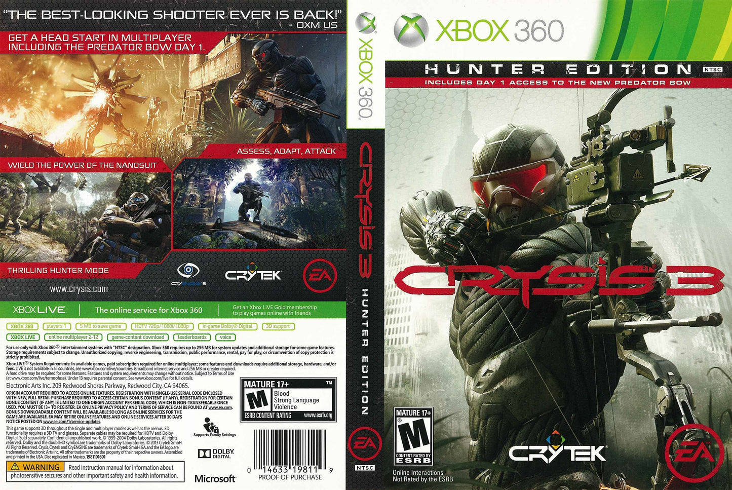 Crysis 3 Hunter Edition Cover Art - WOI Solutions