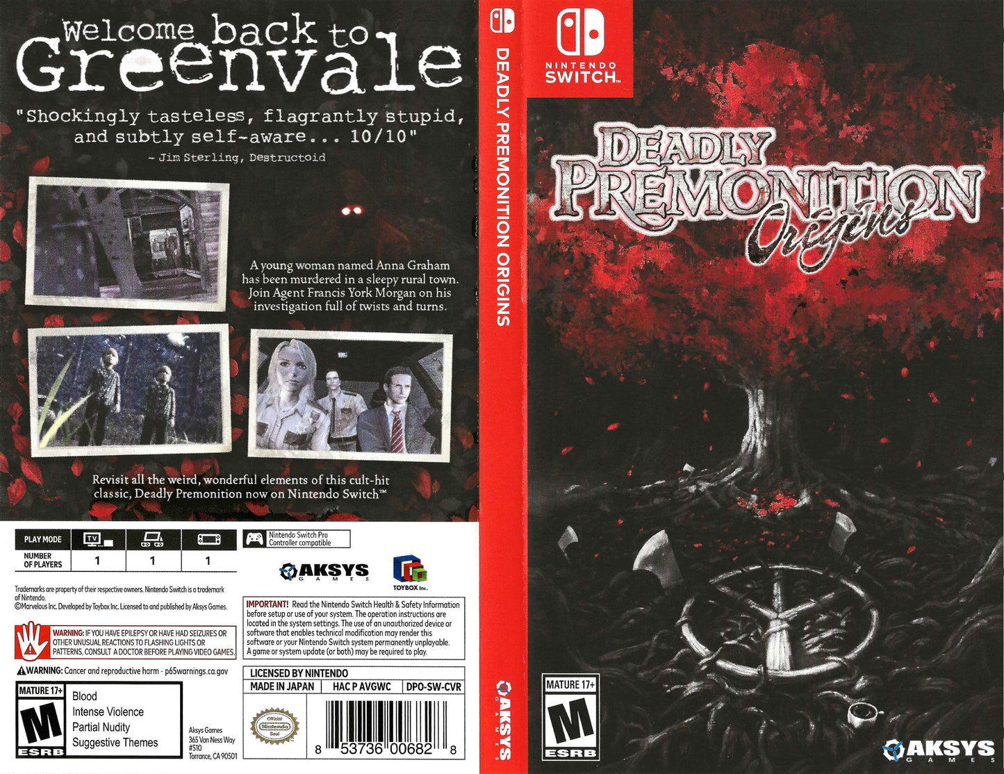Deadly Premonition Origins Cover Art - WOI Solutions