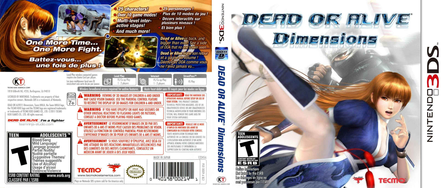 Dead or Alive Dimensions Cover Art - WOI Solutions