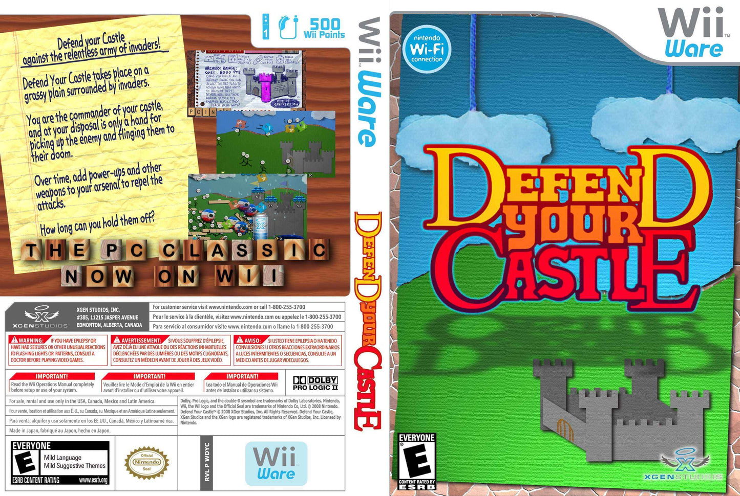 Defend Your Castle (WiiWare) Cover Art - WOI Solutions
