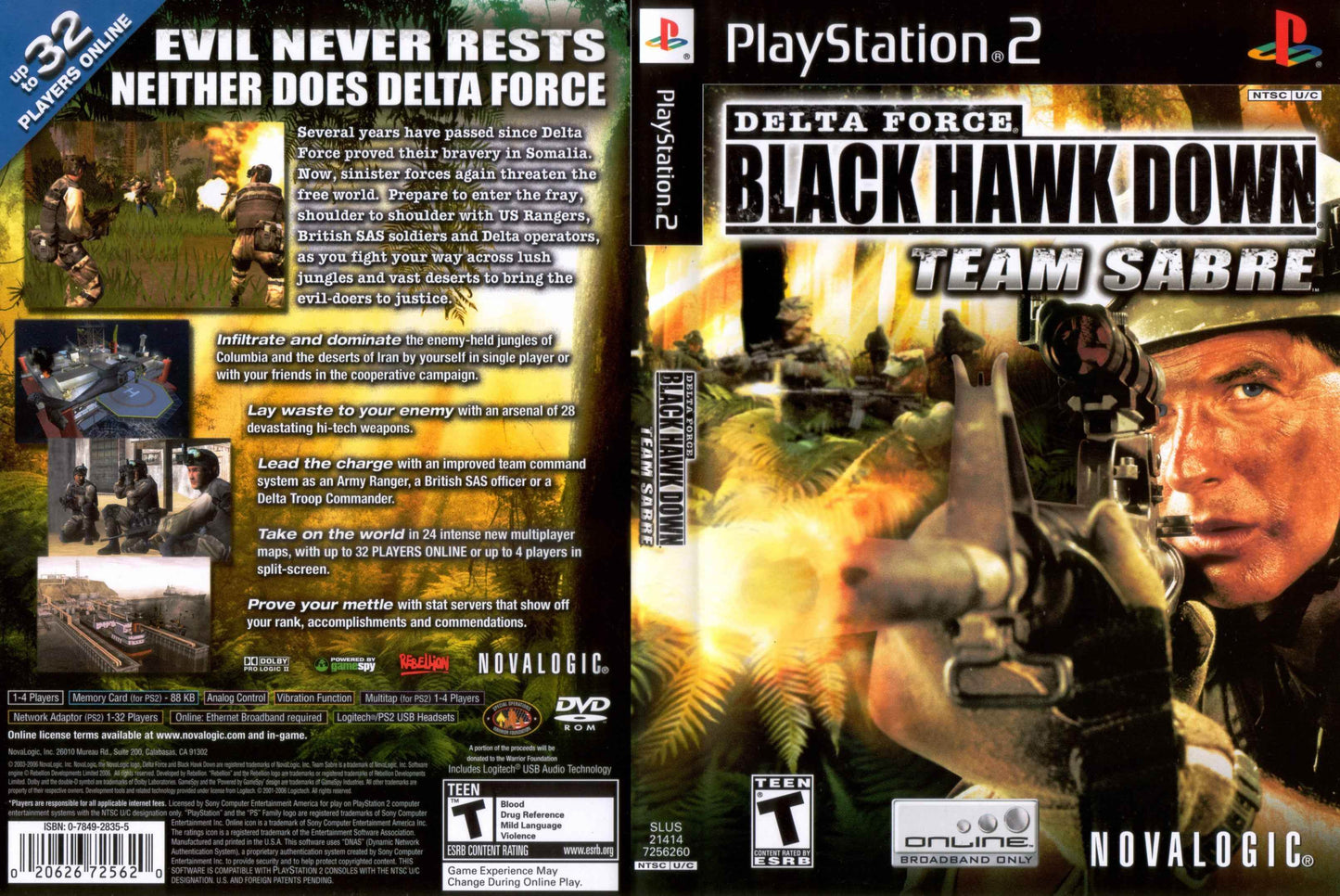 Delta Force Black Hawk Down Team Sabre Cover Art - WOI Solutions