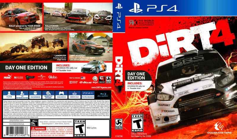 Dirt 4 - Day one edition Cover Art - WOI Solutions