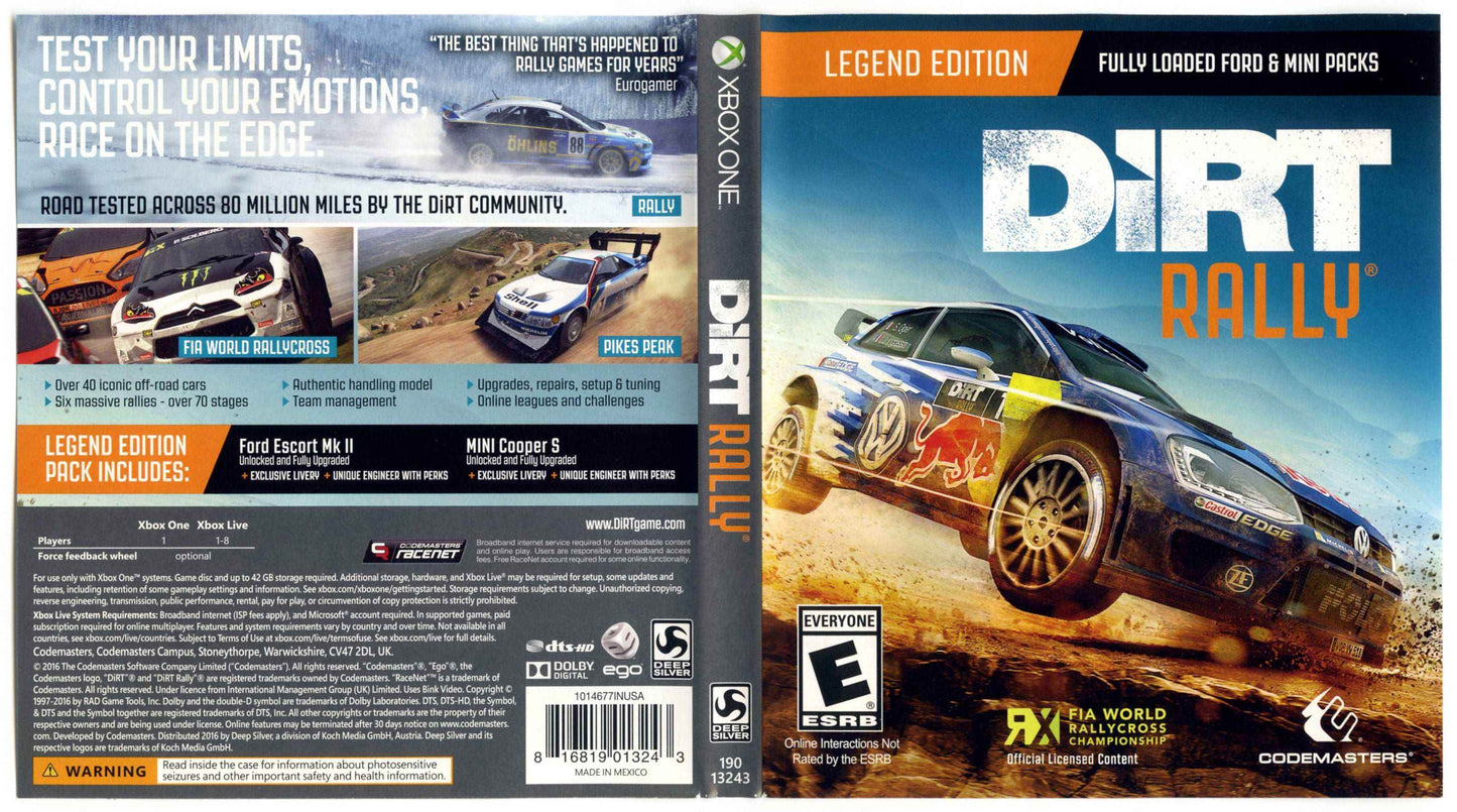 Dirt Rally Legend Edition Cover Art - WOI Solutions