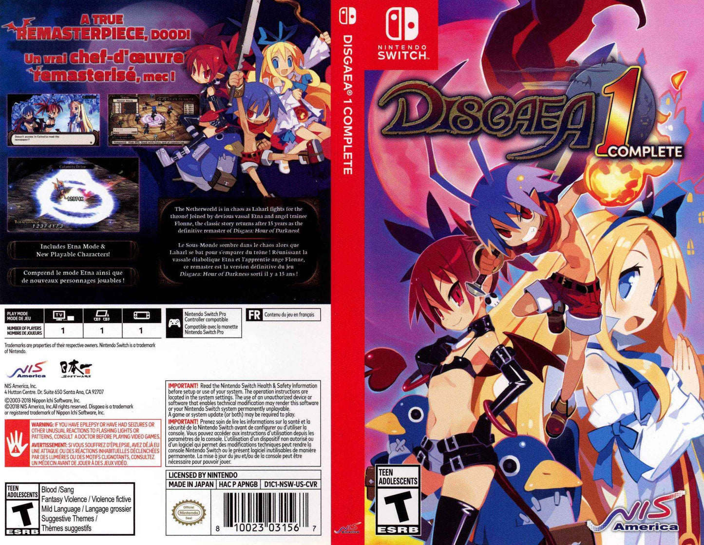 Disgaea 1 Complete Cover Art - WOI Solutions