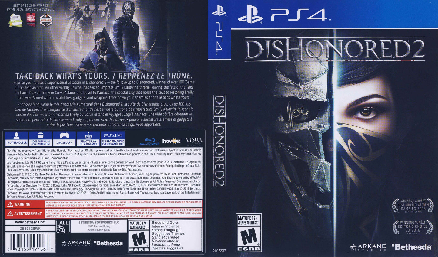 Dishonored 2 Cover Art - WOI Solutions