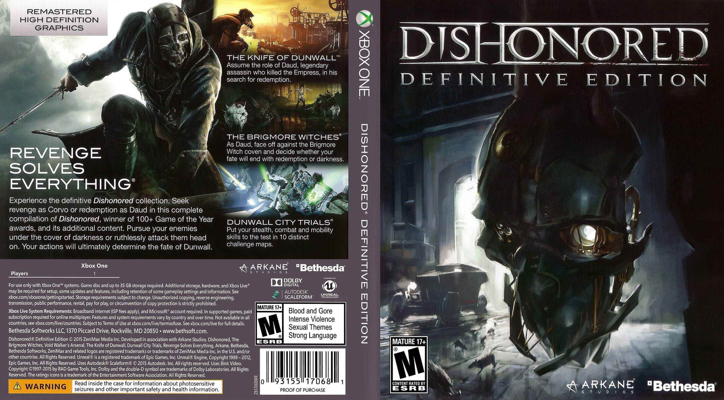 Dishonored Definitive Edition Cover Art - WOI Solutions