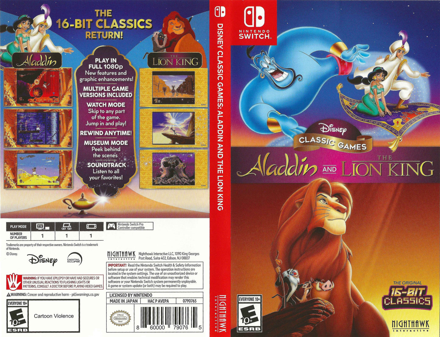 Disney Classic Games Aladdin and The Lion King Cover Art - WOI Solutions