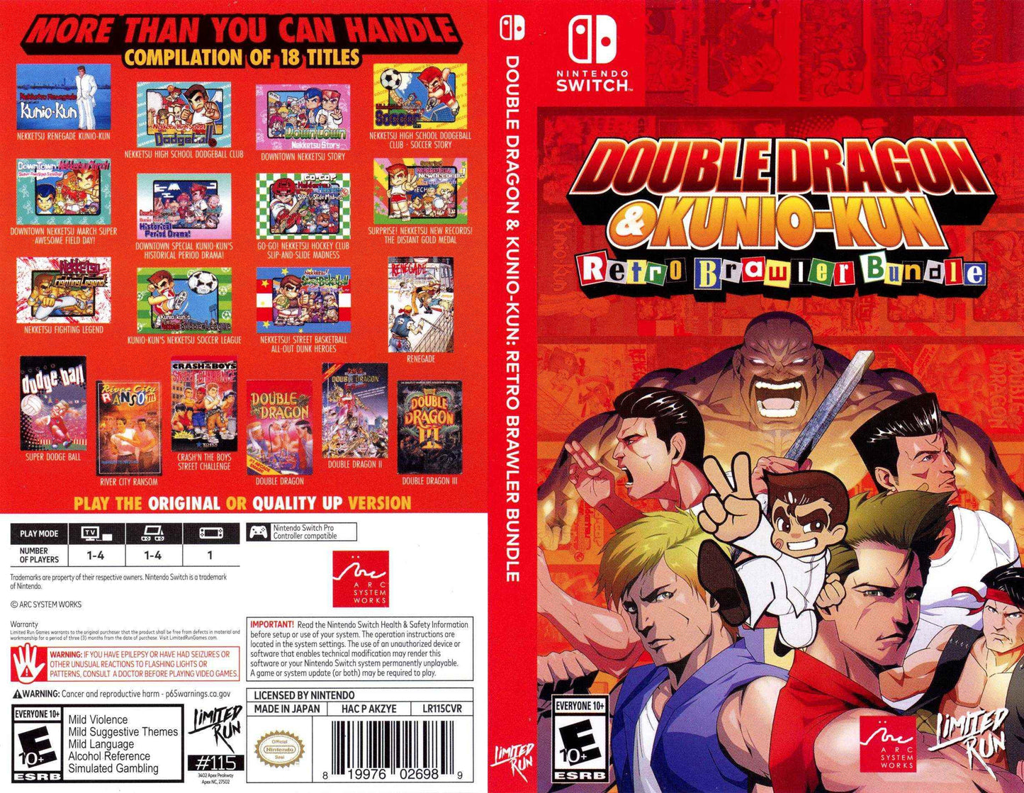 Double Dragon & Kunio-Kun Retro Brawler Bundle Cover Art - WOI Solutions