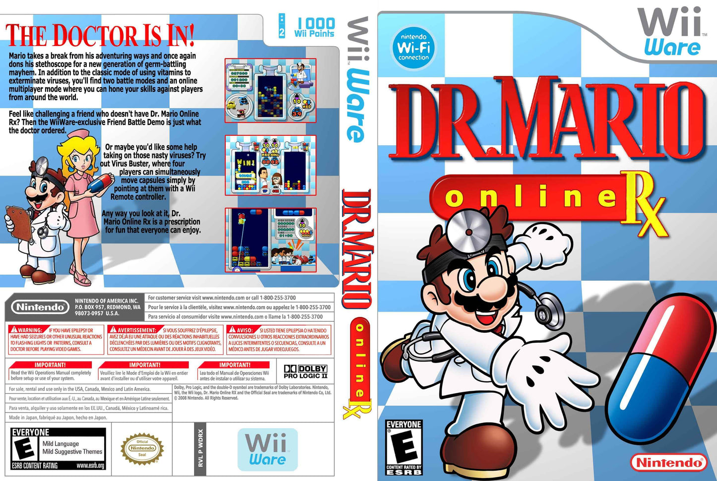 Dr. Mario Online Rx (WiiWare) Cover Art - WOI Solutions