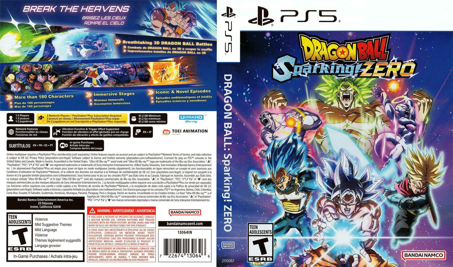 Dragon Ball - Sparking! Zero Cover Art - WOI Solutions