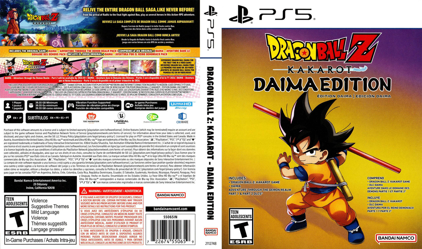 Dragon Ball Z - Kakarot - Diama Edition Cover Art - WOI Solutions