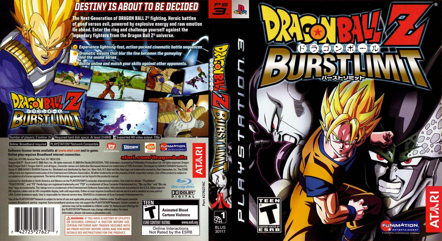 Dragon Ball Z Burst Limit Cover Art - WOI Solutions