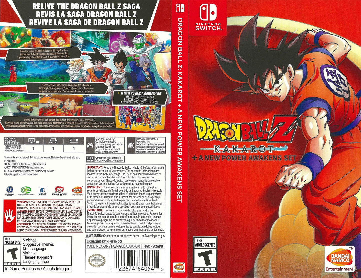 Dragon Ball Z Kakarot + A New Power Awakens Set Cover Art - WOI Solutions