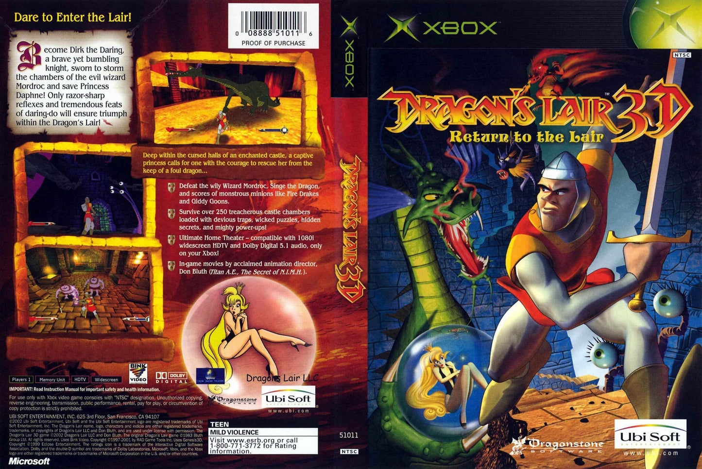 Dragon's Lair 3D Return To The Lair Cover Art - WOI Solutions