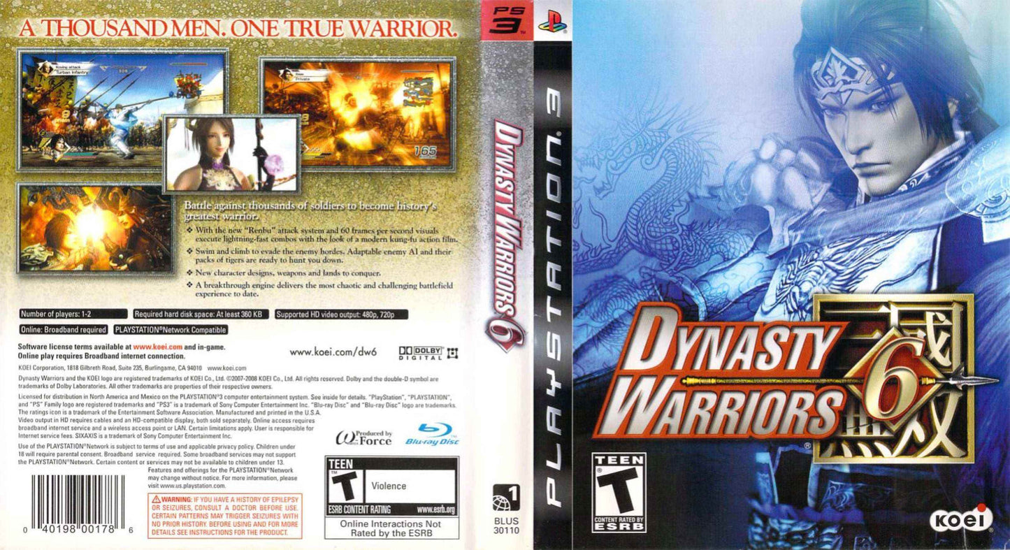 Dynasty Warriors 6 Cover Art - WOI Solutions