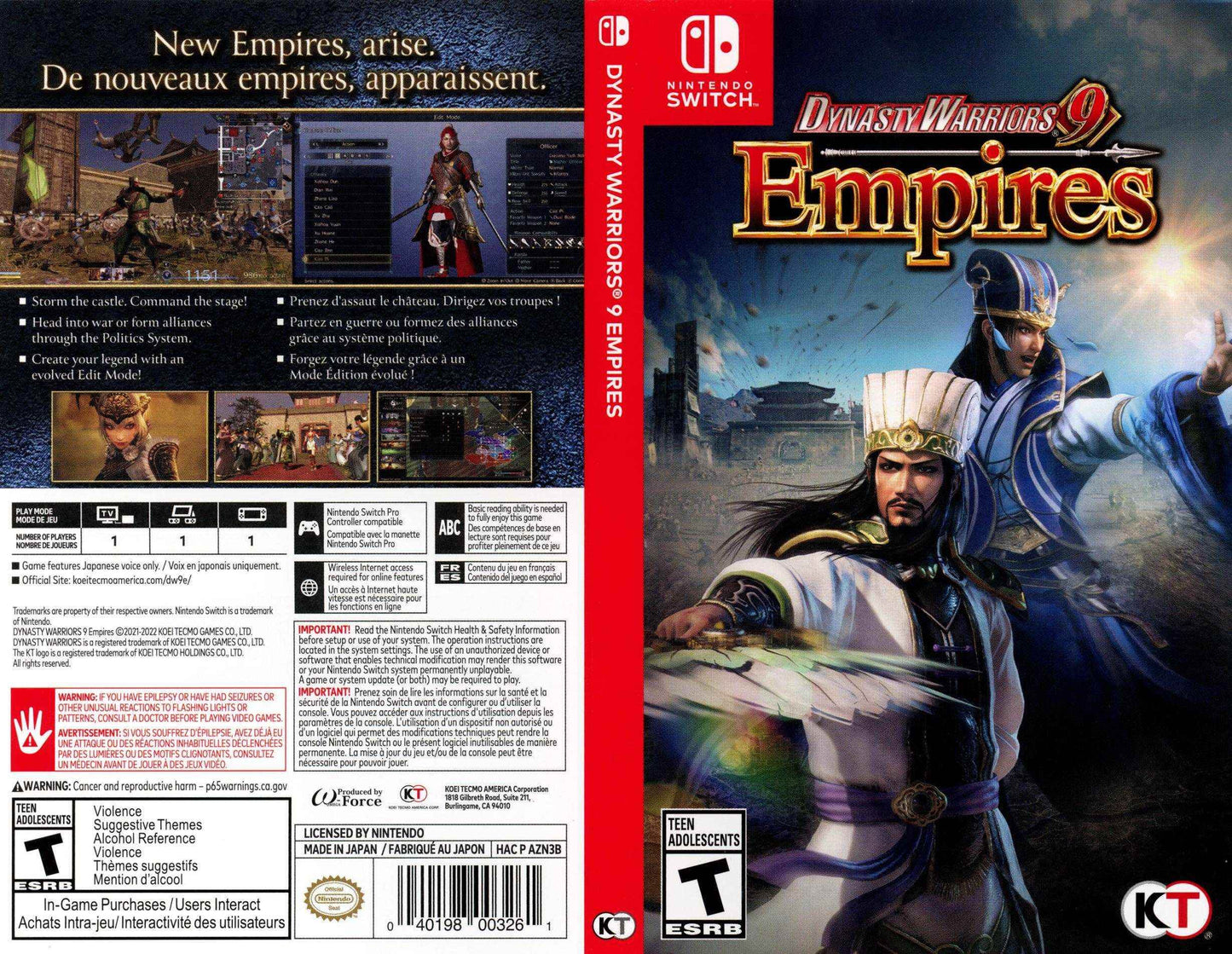 Dynasty Warriors 9 Empires Cover Art - WOI Solutions