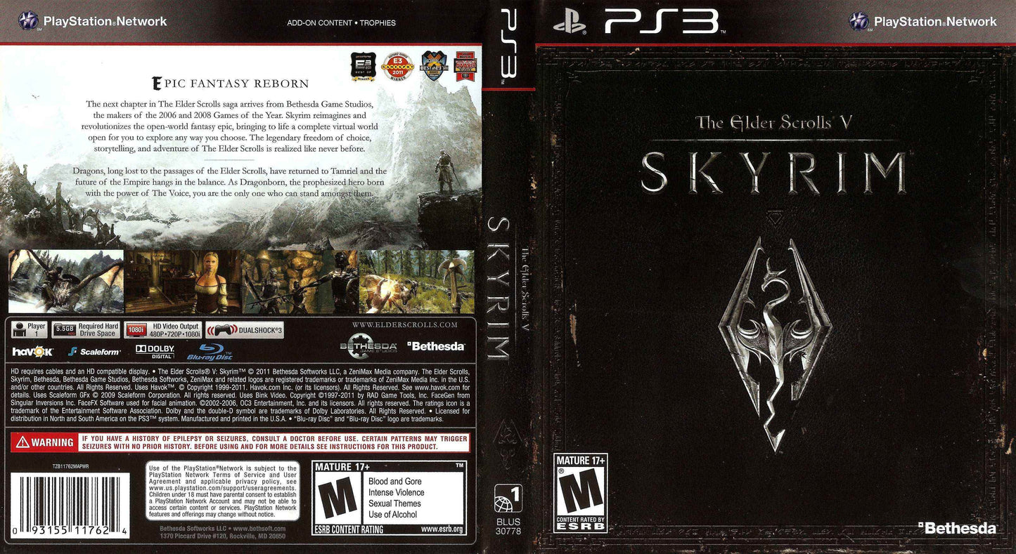 Elder Scrolls V Skyrim Cover Art - WOI Solutions