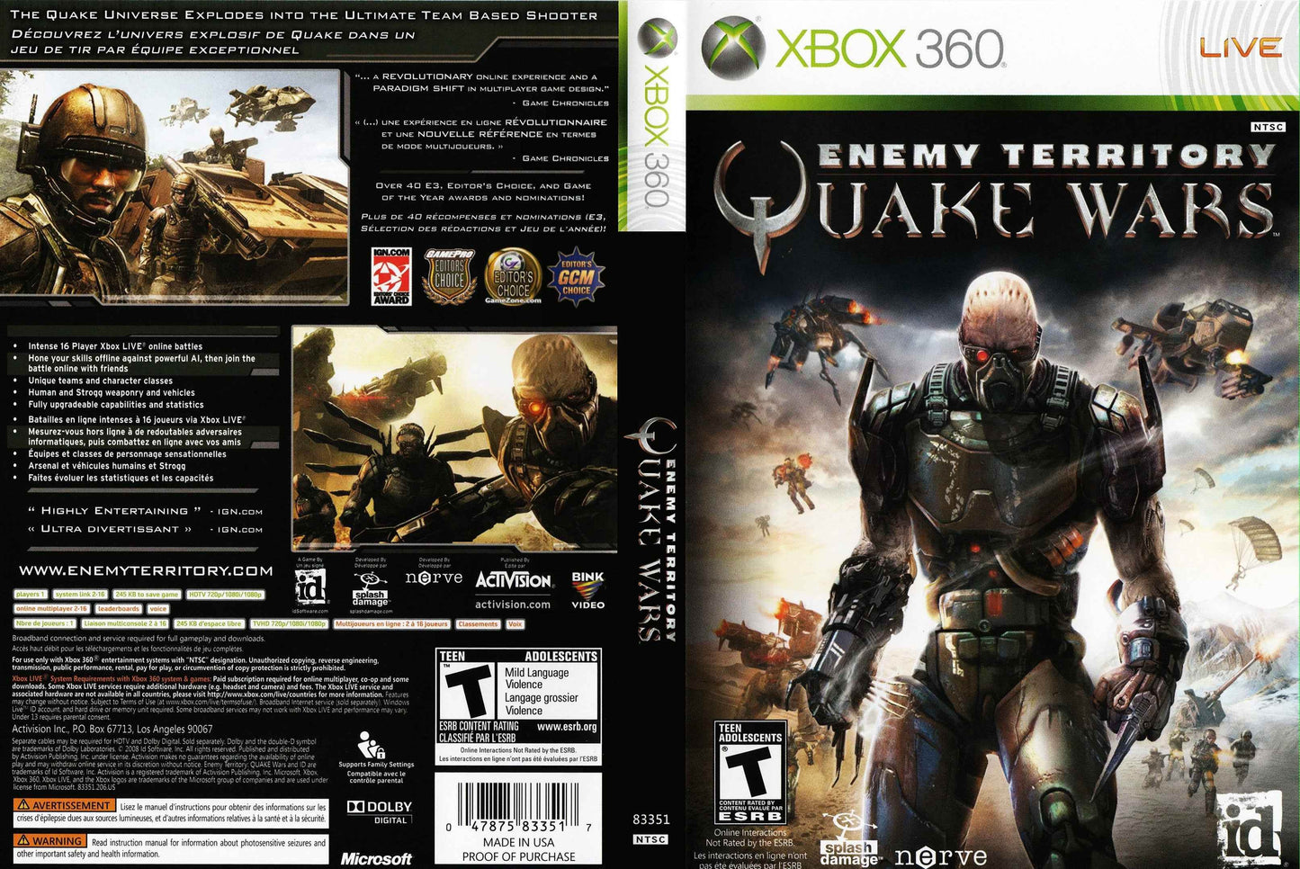 Enemy Territory Quake Wars Cover Art - WOI Solutions